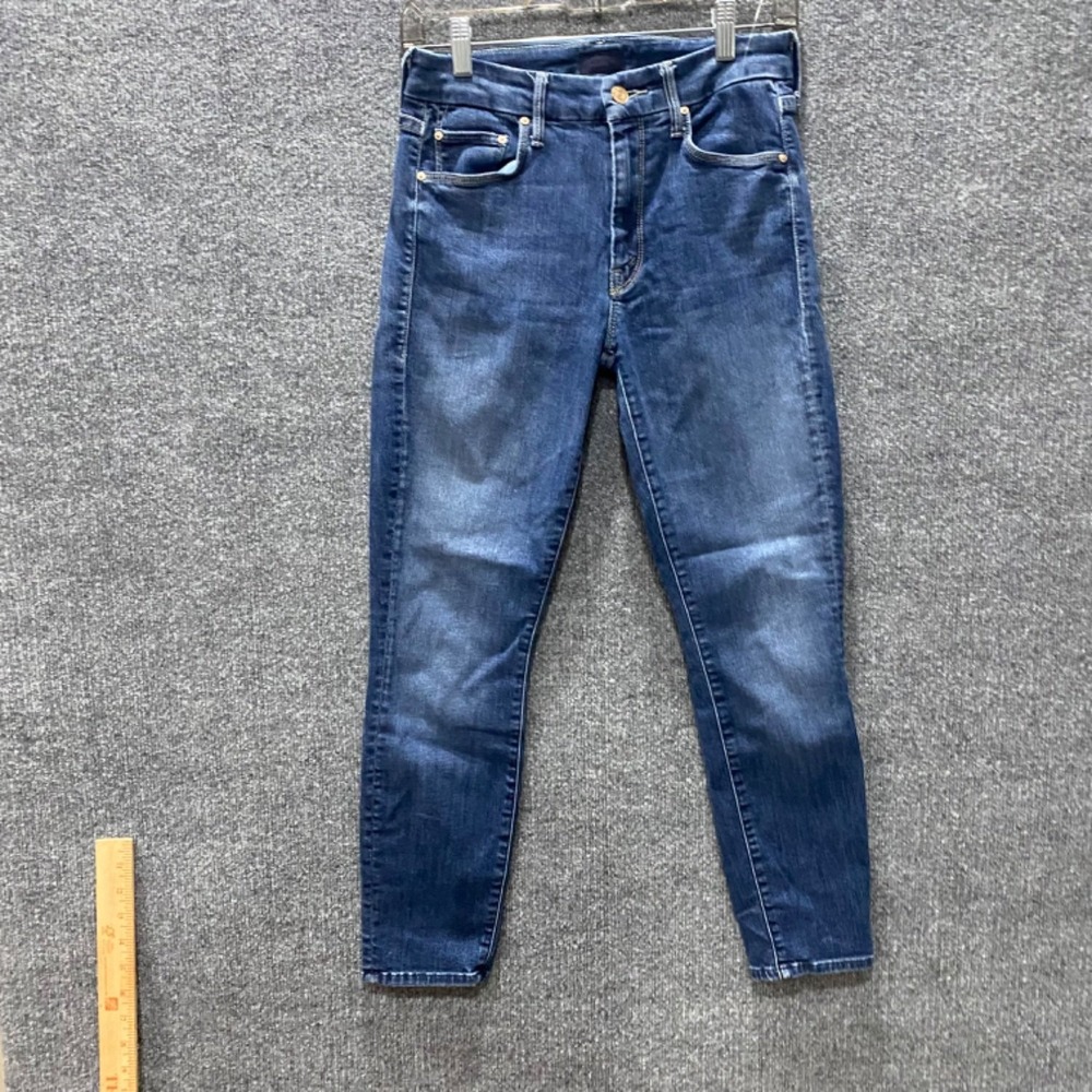Mother Jeans the Looker Crop Womens 26x26 Blue Embroidered Algodon Stretch